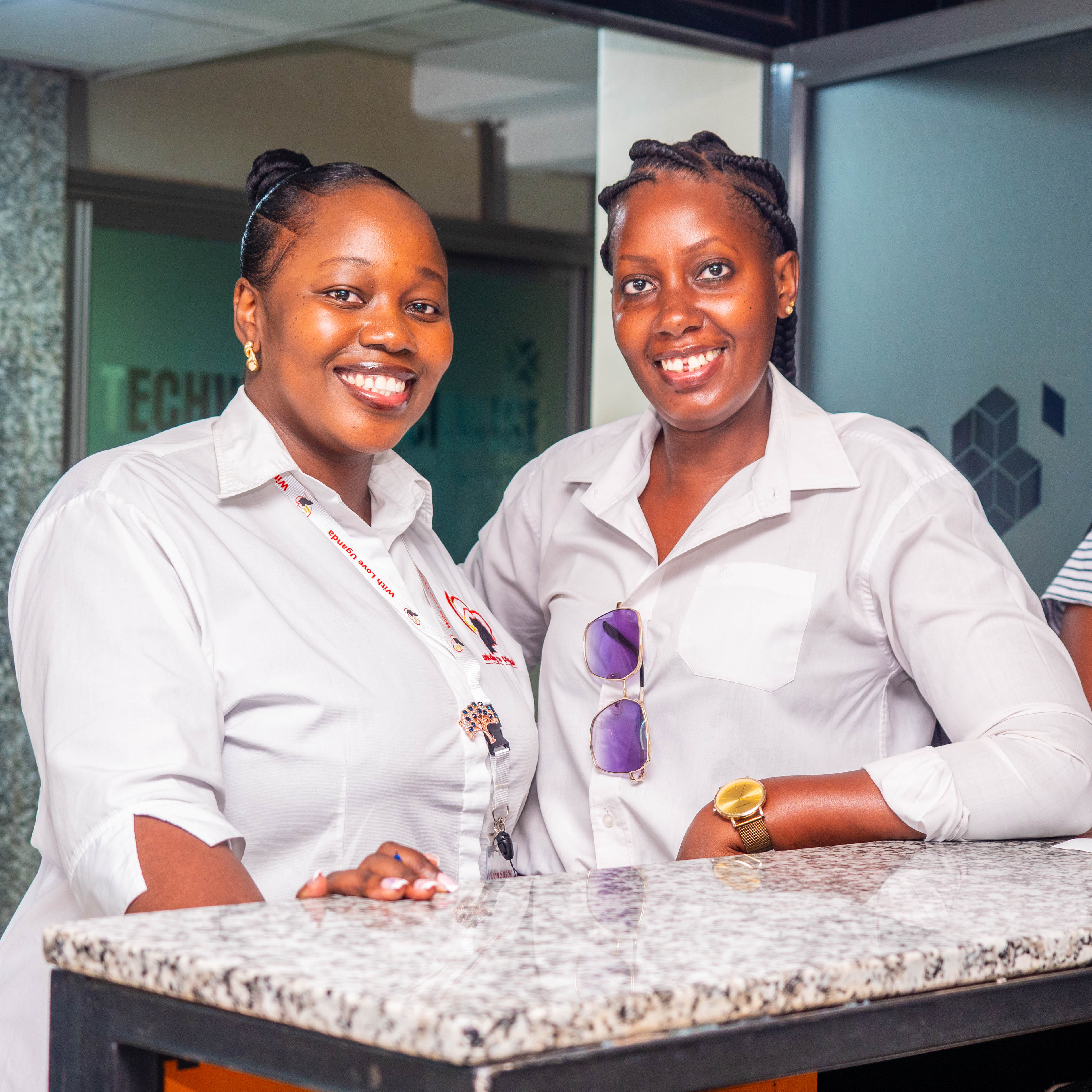 WLU team members at the foundation desk