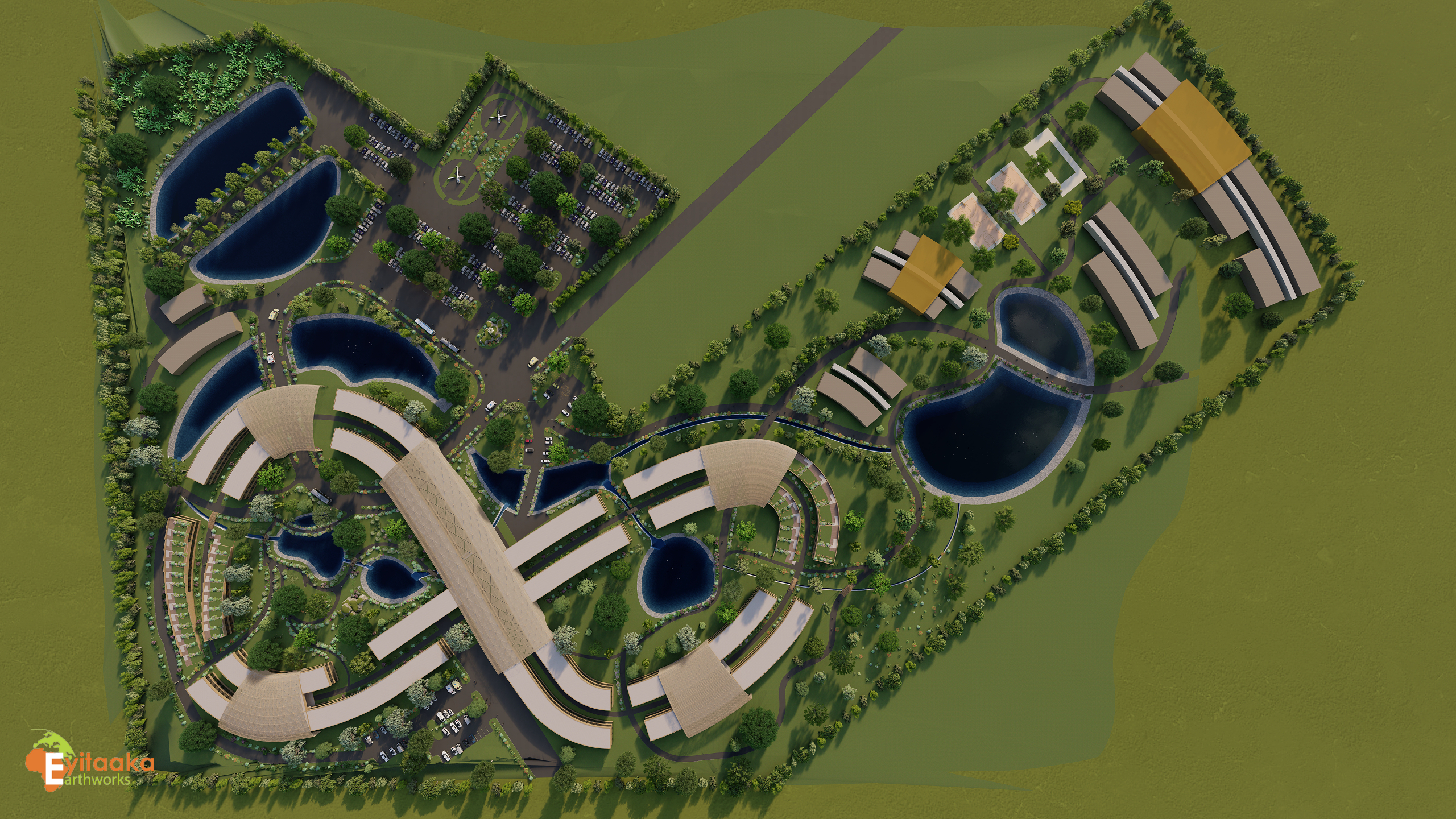 WLU Hospital concept render: therapeutic water garden concept