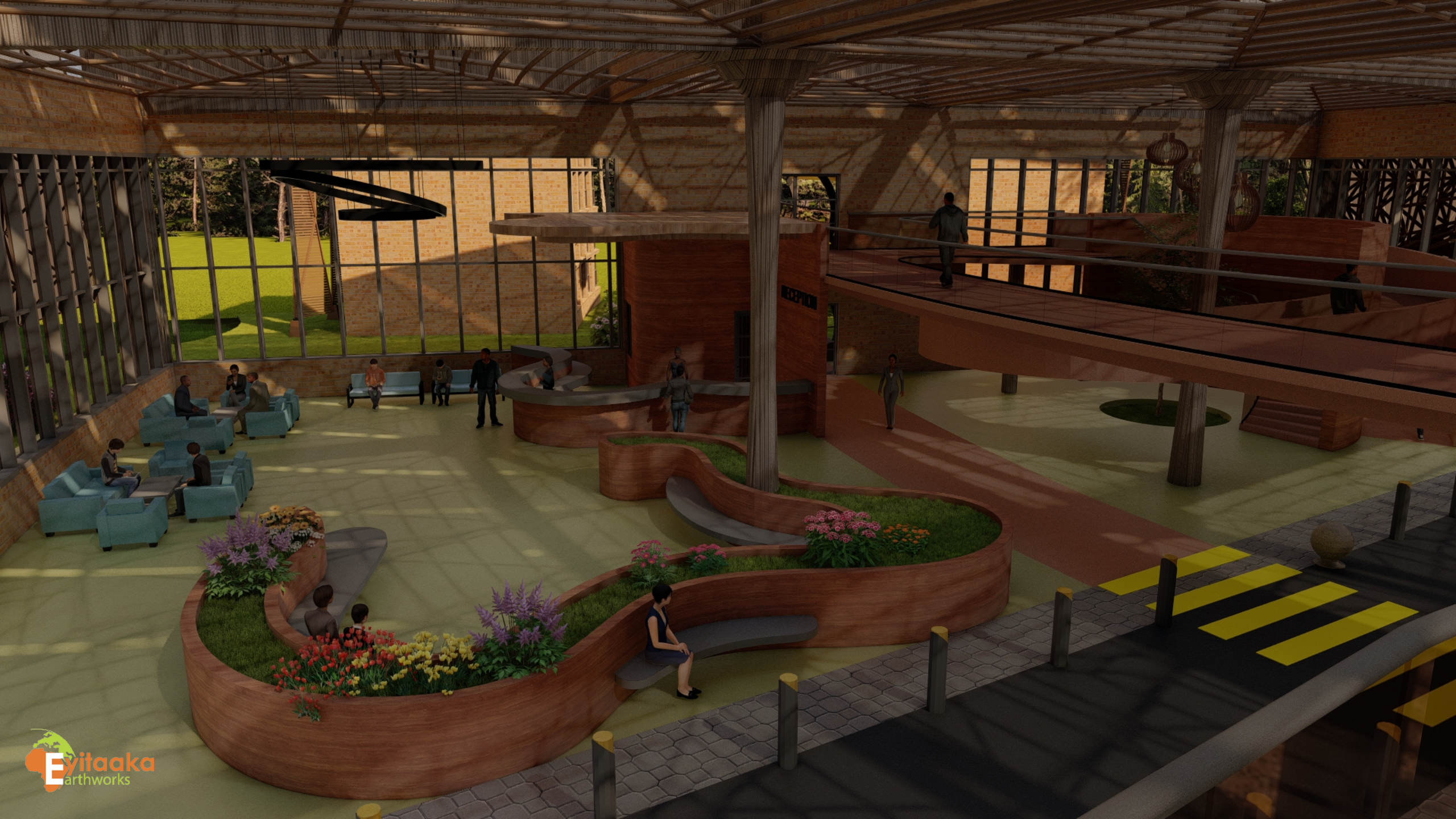 WLU Hospital concept render: lobby and drop-off concept