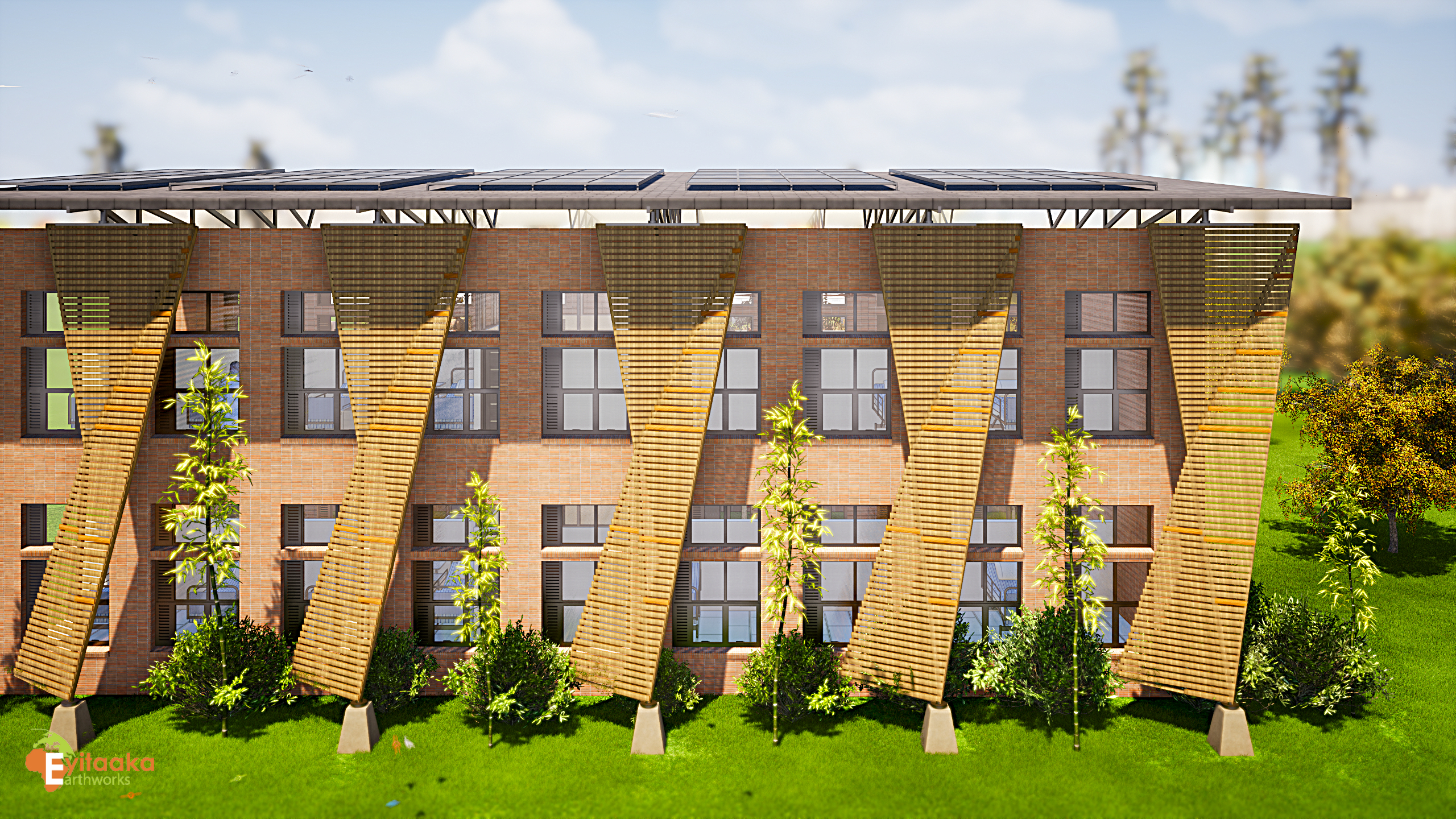WLU Hospital concept render: facade shading concept