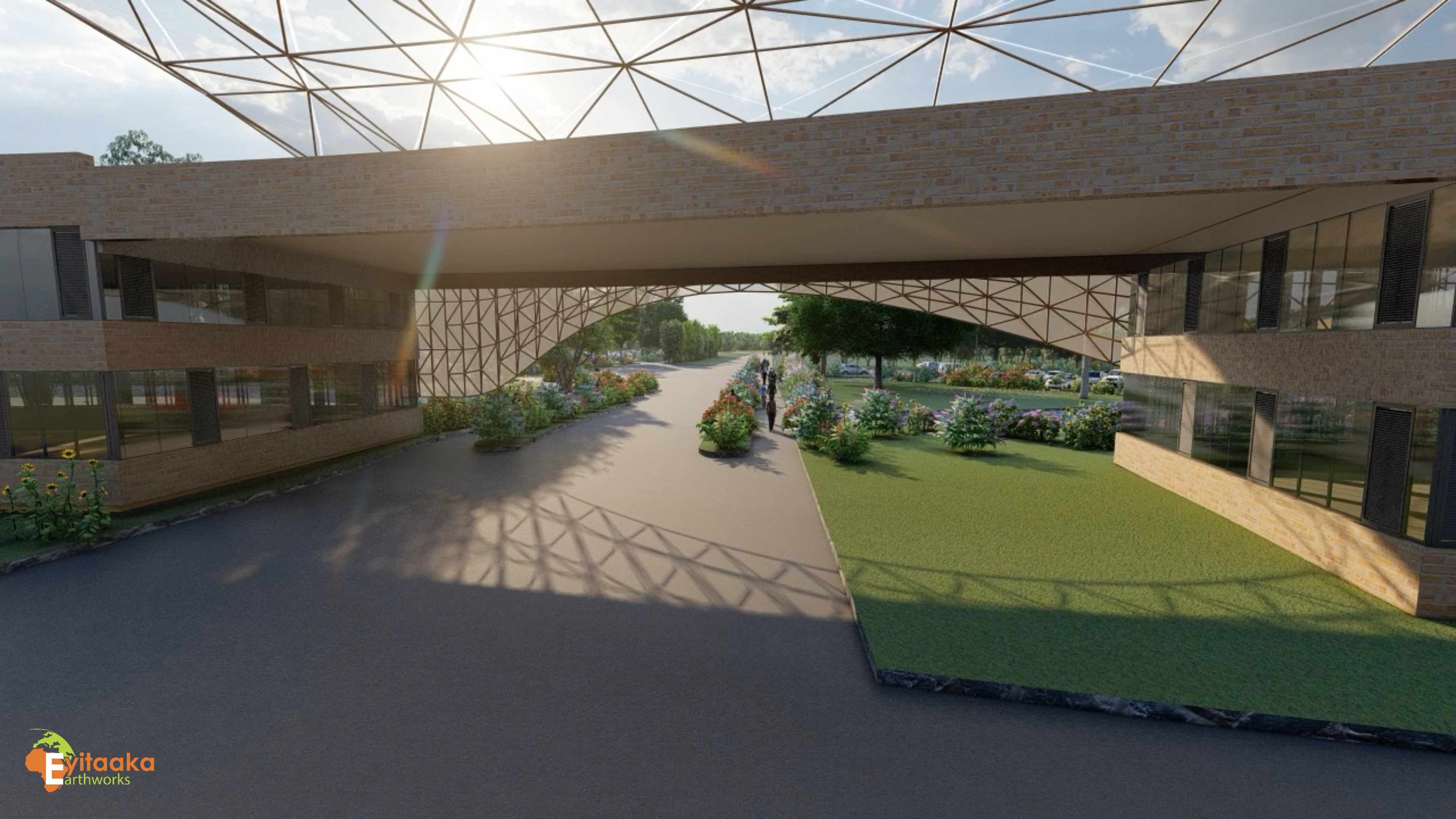 WLU Hospital concept render: garden arrival concept
