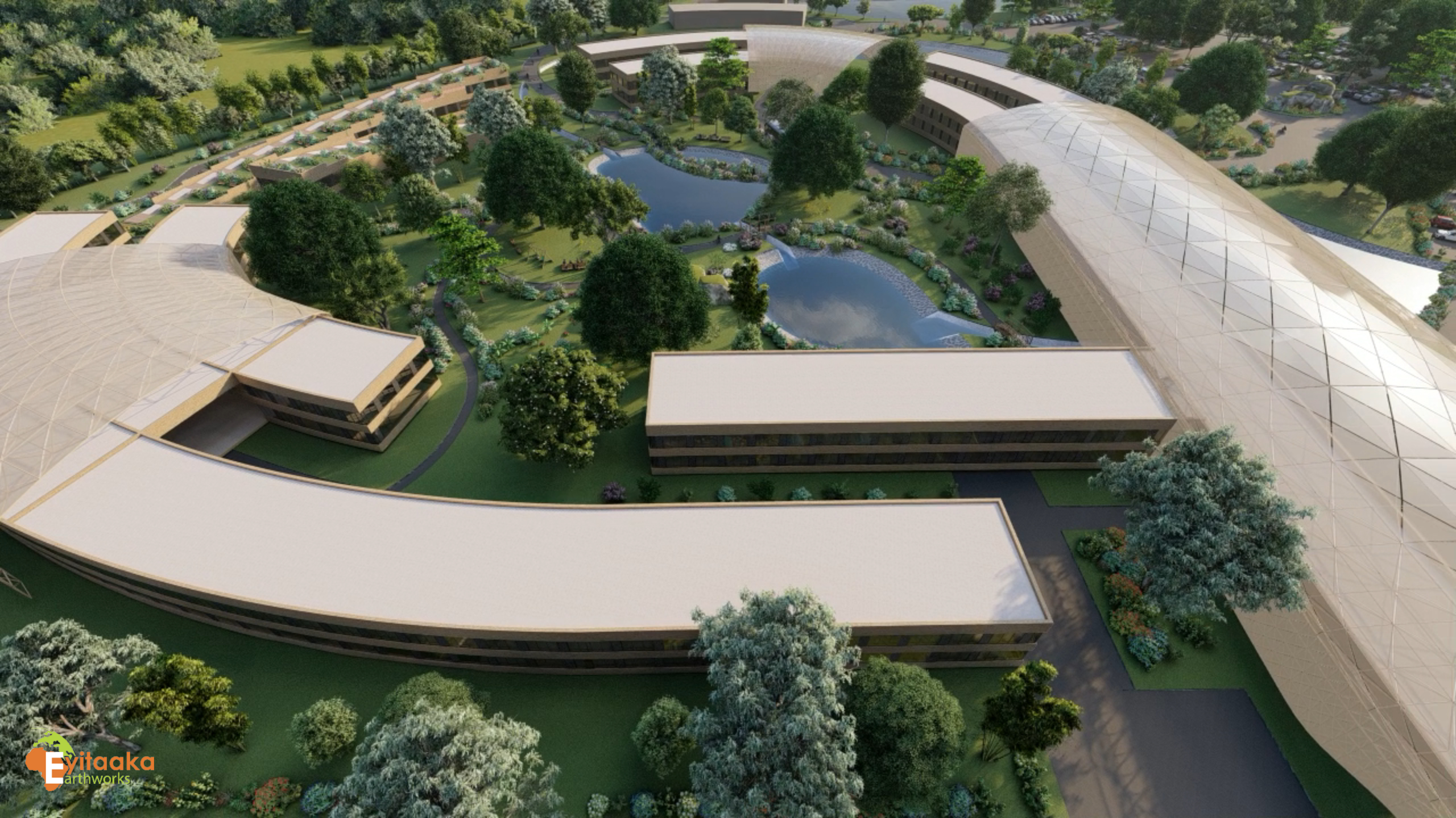 WLU Hospital concept render: healing landscape core