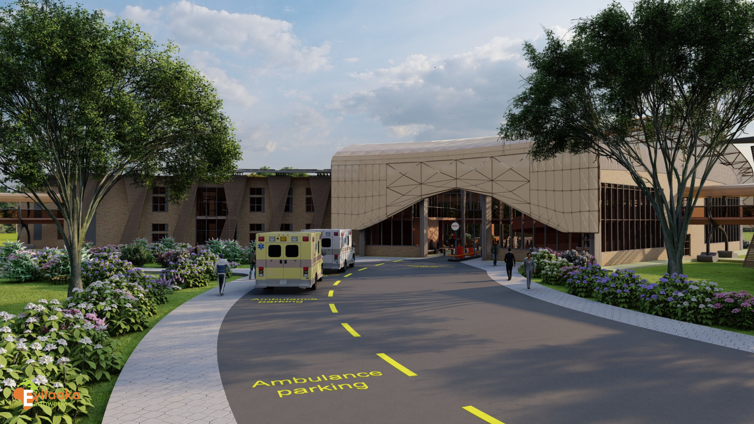 WLU Hospital concept render: masterplan concept